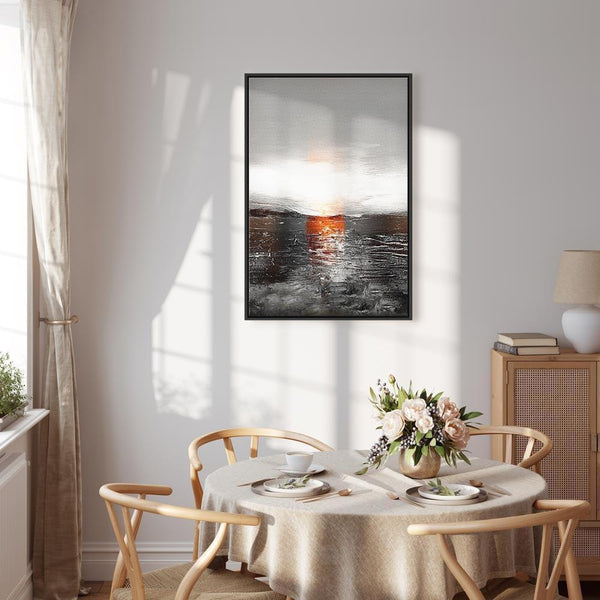 Quadro - Reflection of Colors (1-part) - Sunset in Painted Abstract Background