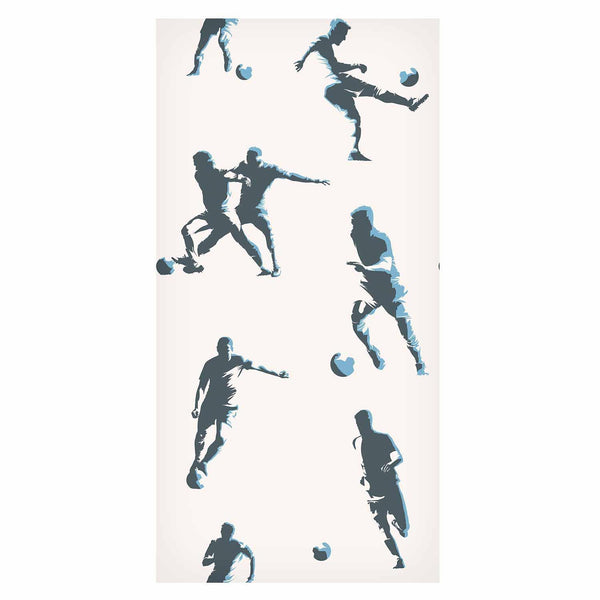 Tappezzeria murale - Football Characters - Action and movement in silhouettes on a light background