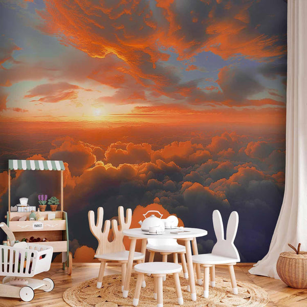 Carta da parati - When Dawn Tickles the Clouds: A Spectacle of Colors on the Morning Sky