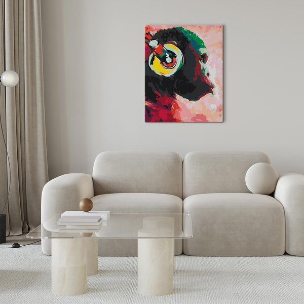 Quadro fai da te - Monkey In Headphones