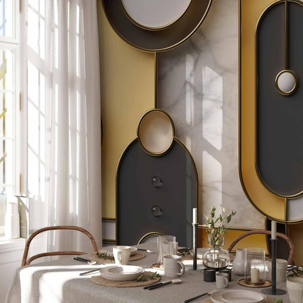 Carta da parati - Gold-marble Geometric Pattern