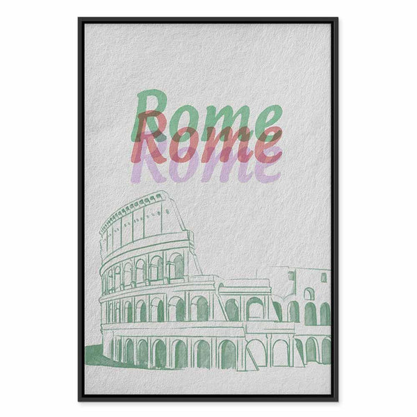 Quadro - Rome in Watercolours (1 Part) Vertical
