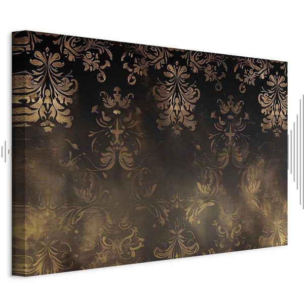 Quadro - Baroque Ornaments in Patinated Gold and Browns: Retro Motif