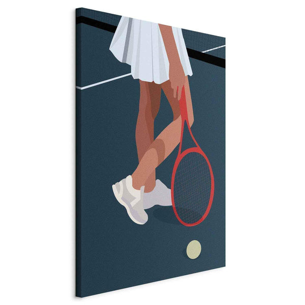 Quadro - Female Tennis Player With a Red Racket on the Court - Graphics