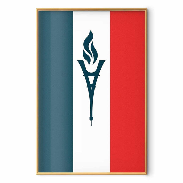 Poster - French Flag with a Torch