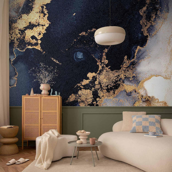 Carta da parati - Marble and Garnet - Abstract Textured Pattern Inspired by a Starry Sky