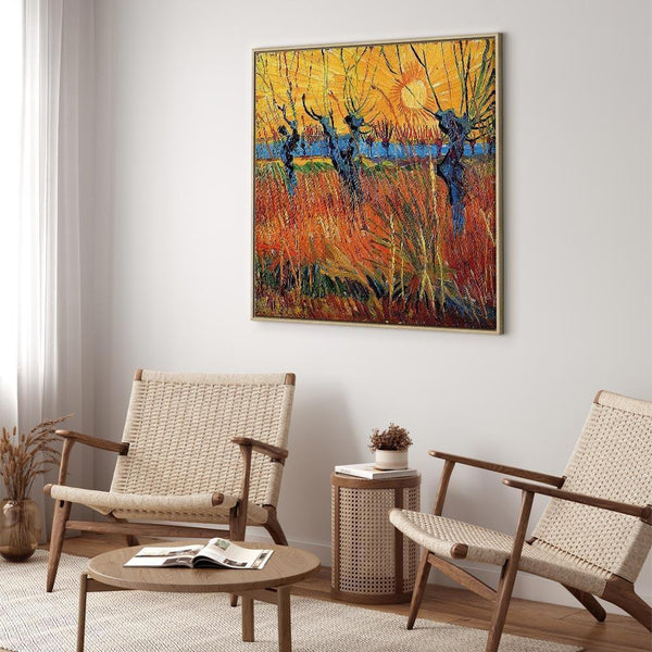 Quadro - Vincent van Gogh – Willows at Sunset