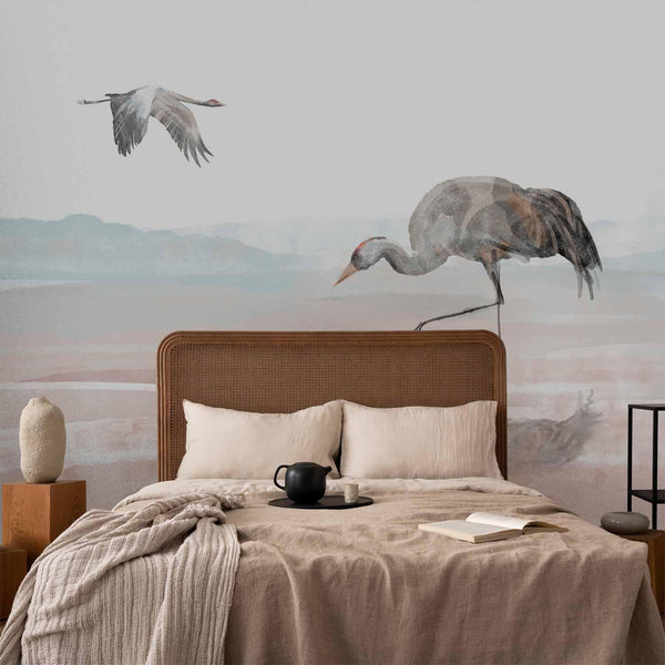 Carta da parati - Cranes Over the Water
