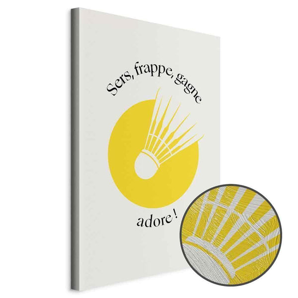 Quadro - Badminton Shuttlecock on a Yellow Circle Background