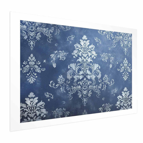 Poster - Retro Ornament in Worn Blues