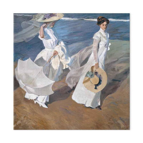Quadro - Joaquín Sorolla y Bastida – Strolling along the Seashore