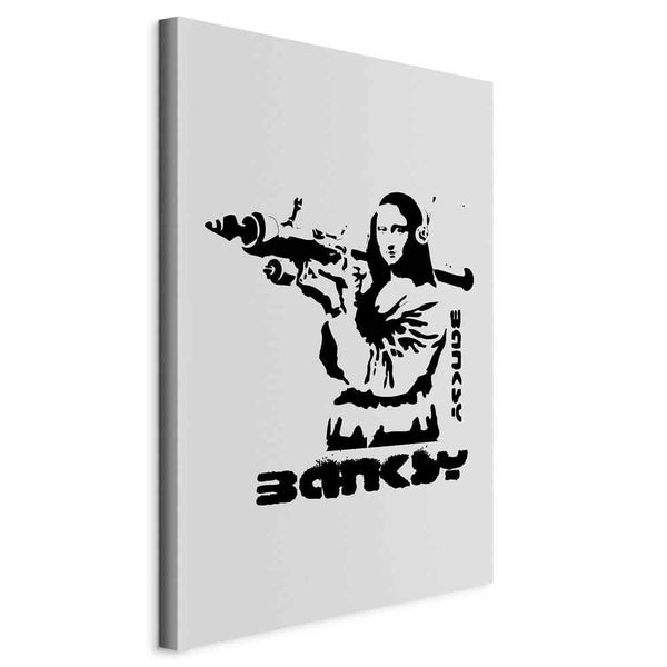 Quadro - Contrast Duel (1-part) - Banksy on Mural with Mona Lisa