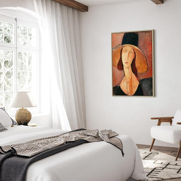 Quadro - Amedeo Modigliani – Portrait of Jeanne Hebuterne in a Large Hat