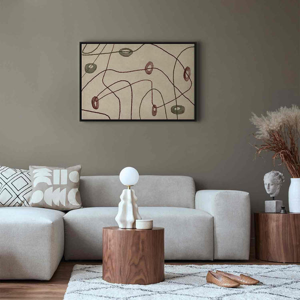 Quadro - Lines and shapes – bead labyrinth on a pale washed background