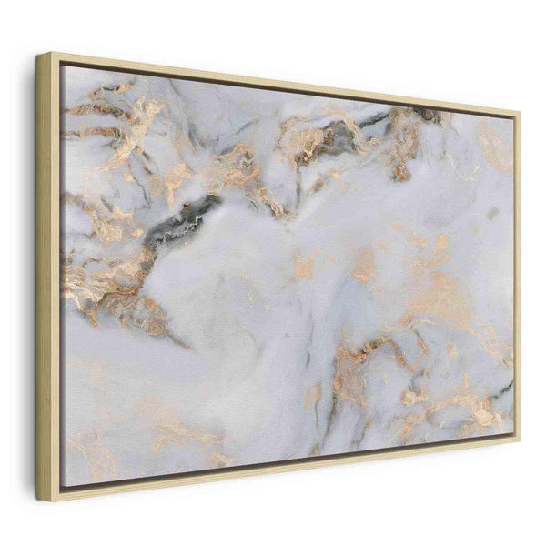 Quadro - White stone – elegant marble with golden reflections