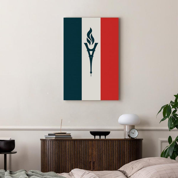 Quadro - Torch Against the Backdrop of the French Flag
