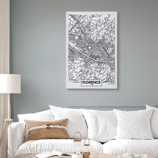 Quadro - Florence Map (1 Part) Vertical