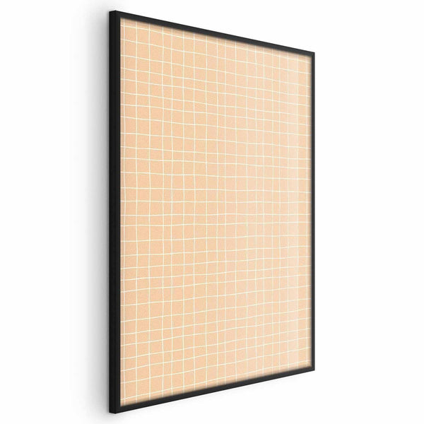 Poster - Lines and Noise - a wavy grid in shades of orange