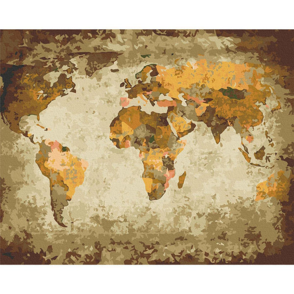 Quadro fai da te - Brown World Map