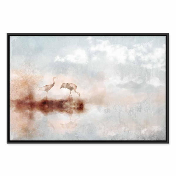 Quadro - Cranes in the Morning (1 Part) Wide