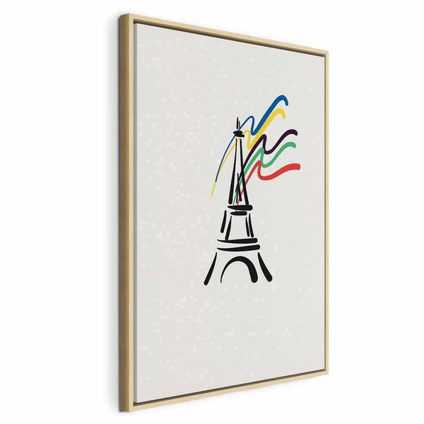 Quadro - Eiffel Tower and Colorful Ribbons