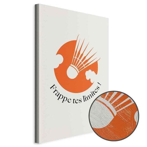 Quadro - Badminton Shuttlecock on an Orange Circle Background