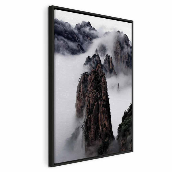 Quadro - High Mountains in Mist (1-part) - Landscape of Clouds Amid Rocks