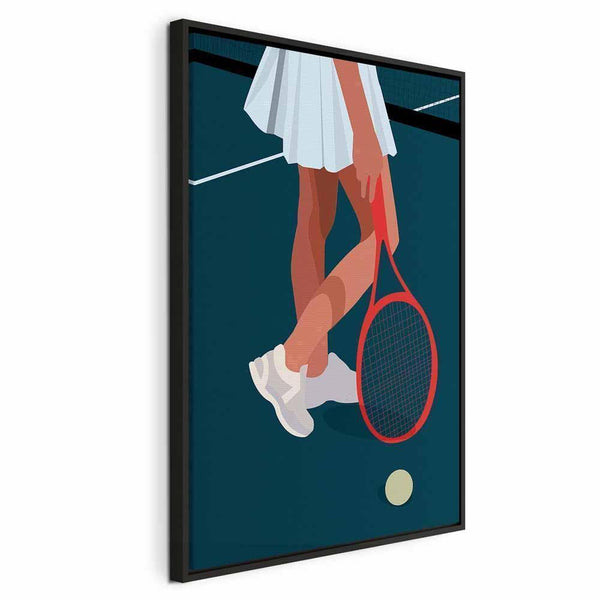 Quadro - Female Tennis Player With a Red Racket on the Court - Graphics