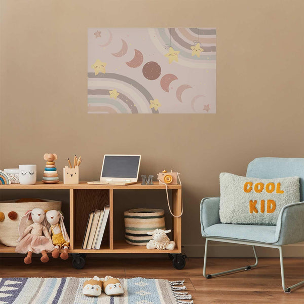 Poster - Phases of the Moon with a Rainbow