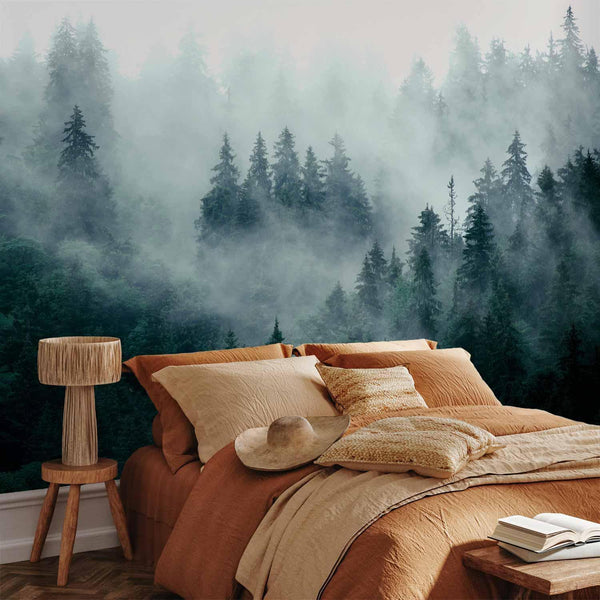 Carta da parati - Mountain Forest (Dark Green)