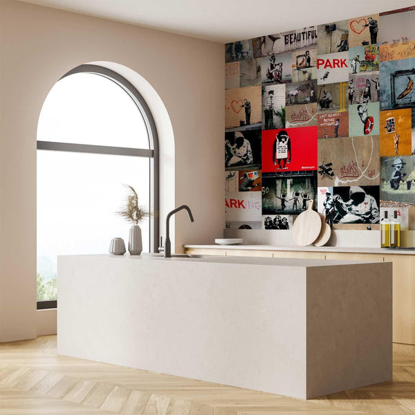 Tappezzeria murale - Banksy - a collage