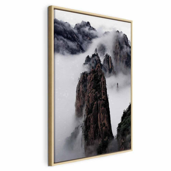 Quadro - High Mountains in Mist (1-part) - Landscape of Clouds Amid Rocks