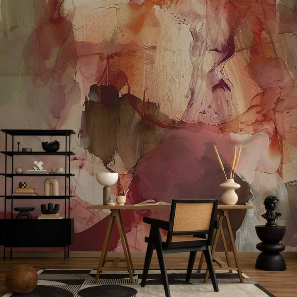 Carta da parati - Spring composition – transparencies and forms in watercolor style