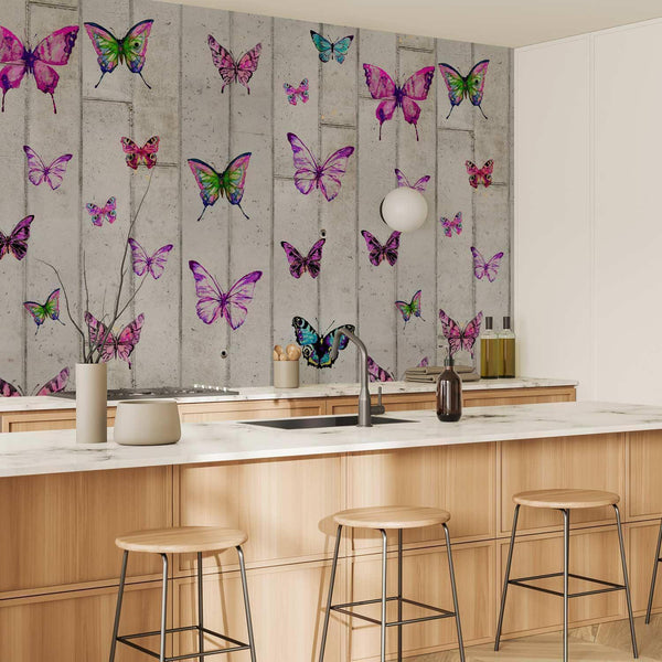 Tappezzeria murale - Butterflies and Concrete