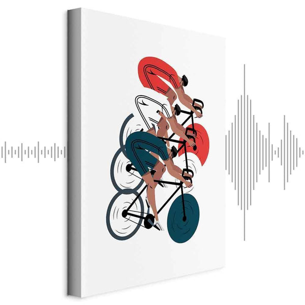 Quadro - Cycling Race Competitors on a Light Background - Illustration