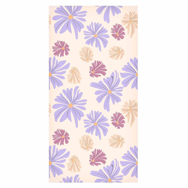 Tappezzeria murale - Floating Flowers - Tiny - wind-borne flowers in three colors - on a light background