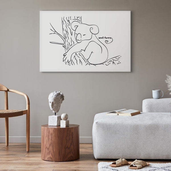 Quadro - Quiet Charm of Nature (1-part) - Sleeping Koala in Black and White