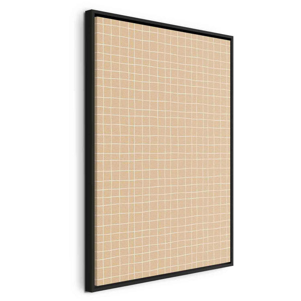 Quadro - Waving Lines - Creamy Grid on a Noisy Pastel Background
