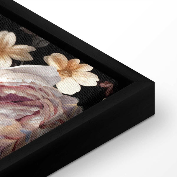 Quadro - Colourful flowers on a black background