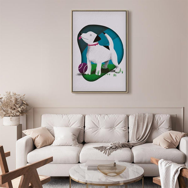 Quadro - Dog and Ball (1 Part) Vertical