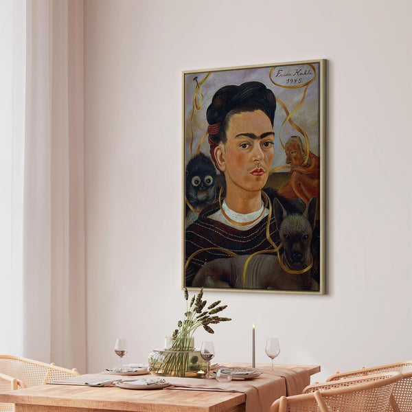 Quadro - Frida Kahlo – Self-Portrait with Changuito