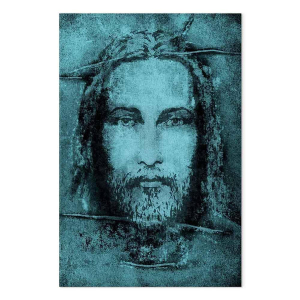 Quadro - Shroud of Turin in Turqoise (1 Part) Vertical