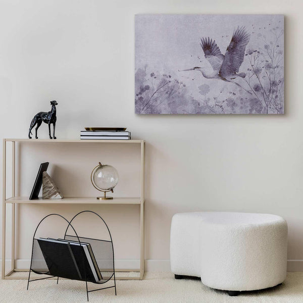 Quadro - Majestic flight - a crane in flight in monochrome