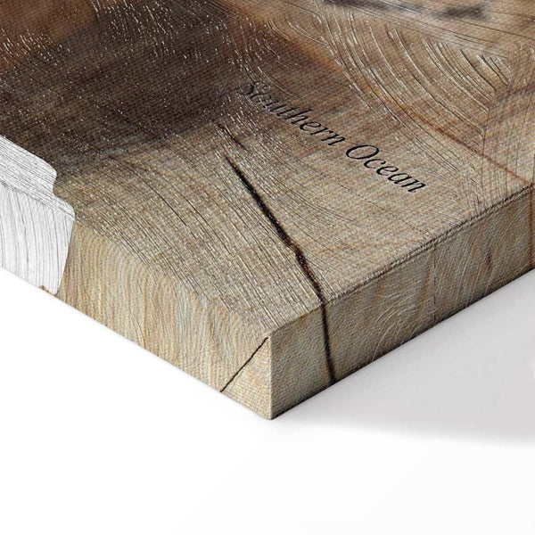 Quadro - World Map: Wooden Mosaic