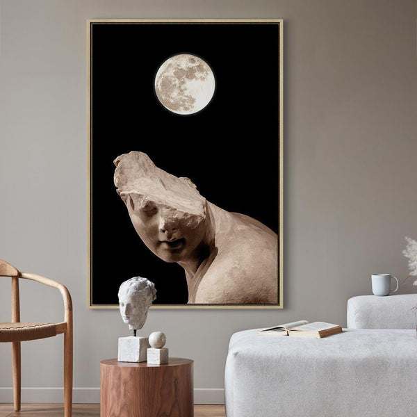 Quadro - Moon and Statue (1 Part) Vertical
