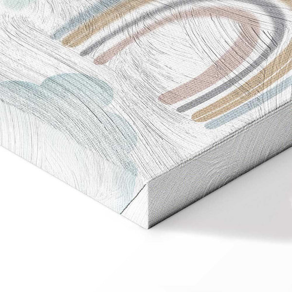 Quadro - Rainbows After the Storm - Rainbows of Various Sizes in Pastel Hues Among Rain Clouds in a Gray-Blue Shade
