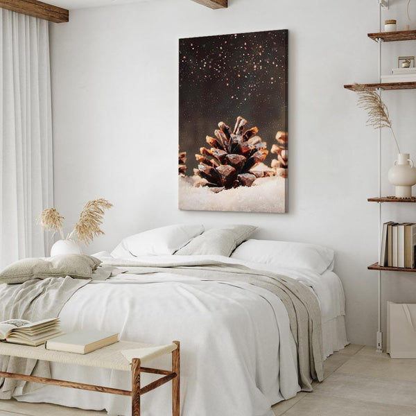 Quadro - Winter Pine Cone (1 Part) Vertical