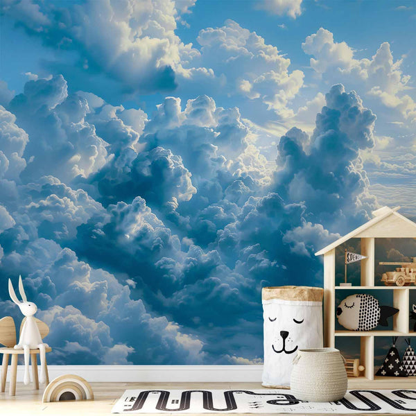 Carta da parati - Ocean in the Air: Waving Clouds Reflecting Morning Light