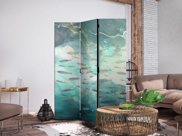 Paravento - Escaping Fish - Very Fast Swimming Fishes in Muted Colors Among Sea Depths