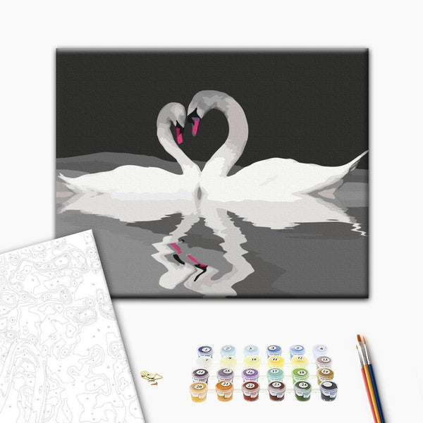 Quadro fai da te - Swan Couple